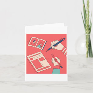 Writing Colourful Expressive Digital Art Illustrat Card