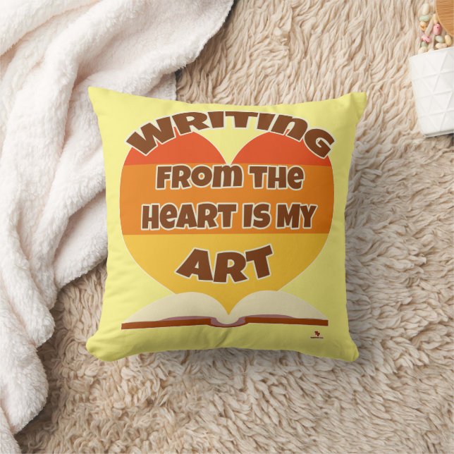 Writing From the Heart Is My Art Author Saying Cushion (Blanket)