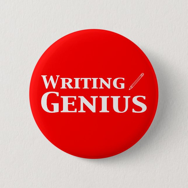Writing Genius Gifts 6 Cm Round Badge (Front)