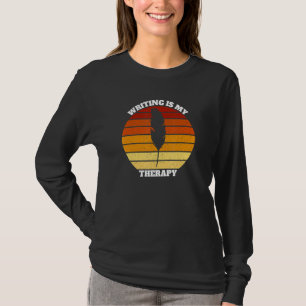 Writing Is My Therapy Retro Vintage Sunset T-Shirt