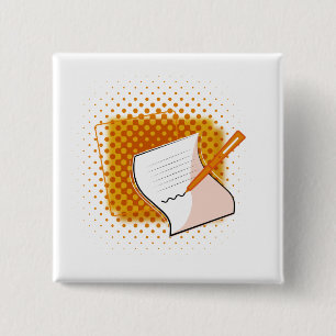 Writing Lover  15 Cm Square Badge