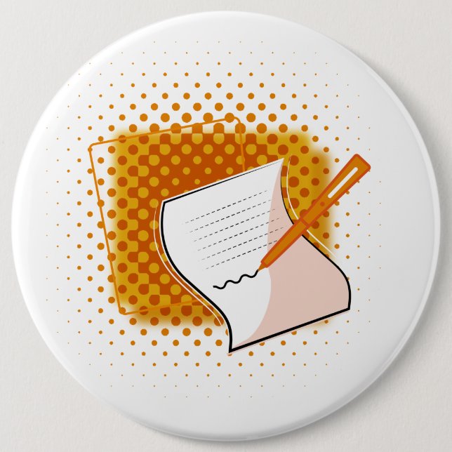 Writing Lover  6 Cm Round Badge (Front)