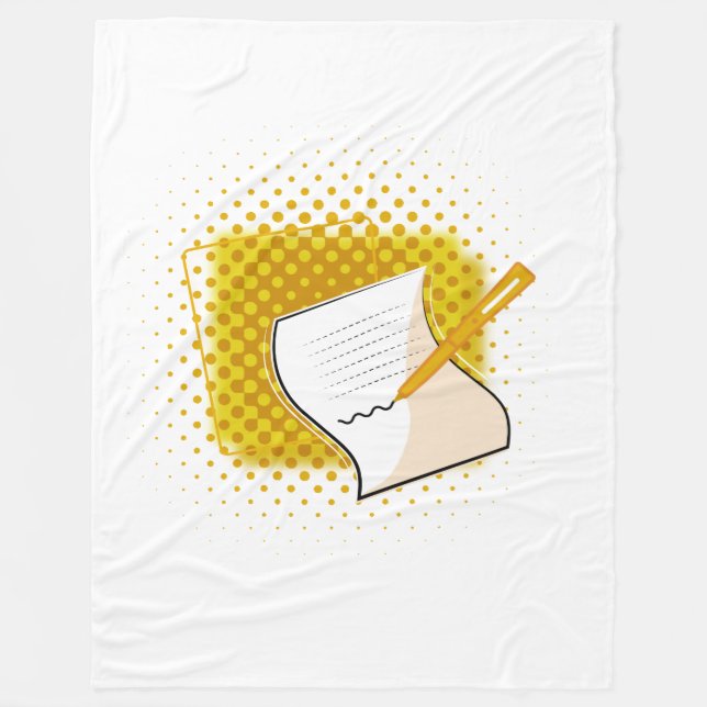 Writing Lover  Fleece Blanket (Front)