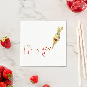 Writing Miss You Paper Napkins