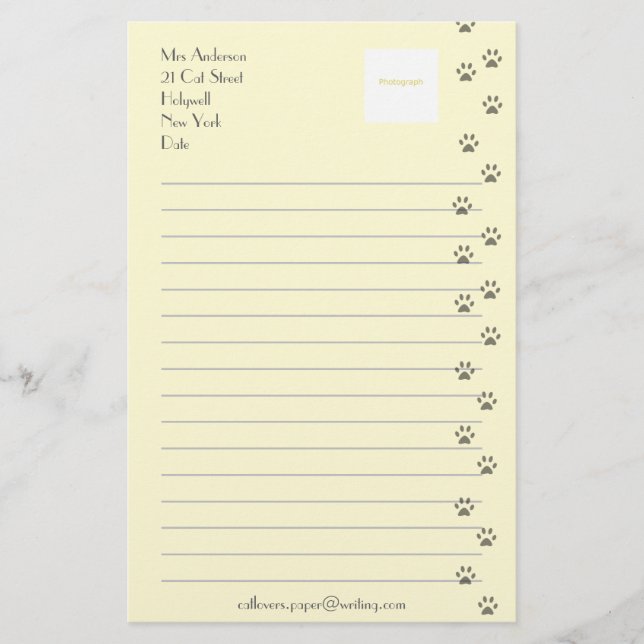 Writing Paper for Cat Lovers (Front)