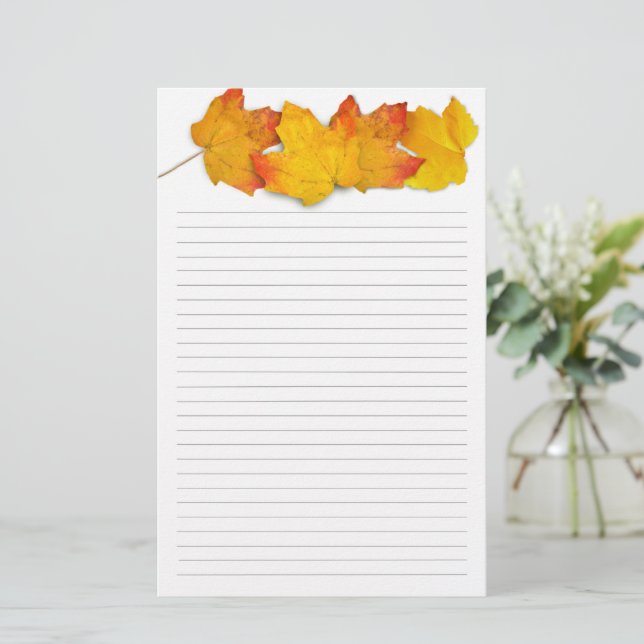 Writing Paper Maple Leaves Header (Standing Front)