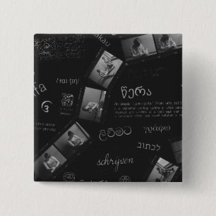 Writing Photogram 15 Cm Square Badge