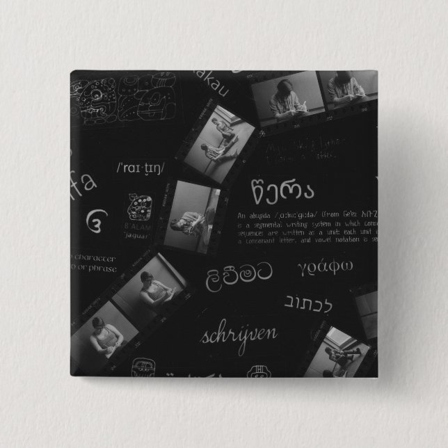 Writing Photogram 15 Cm Square Badge (Front)