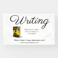 Writing + Quote+ Book image + Branding