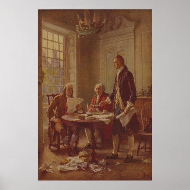 Writing the Declaration of Independence by Ferris Poster (Front)