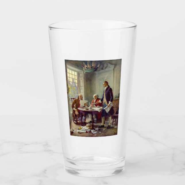 Writing the Declaration of Independence (USA) Glass (Front)