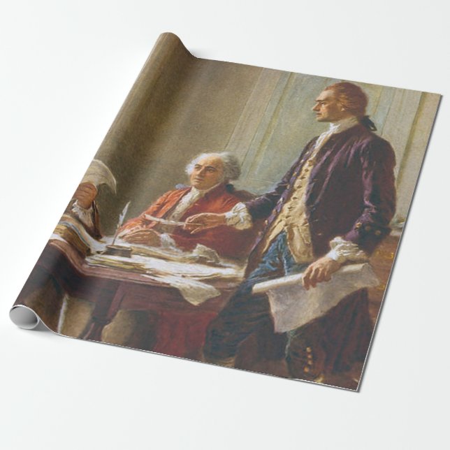Writing The Declaration Of Independence Wrapping Paper (Unrolled)
