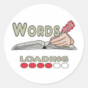 Writing Words Classic Round Sticker