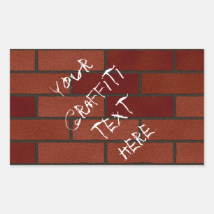 Writings on the brick wall rectangular sticker