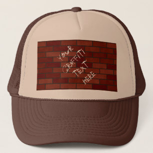 Writings on the brick wall trucker hat