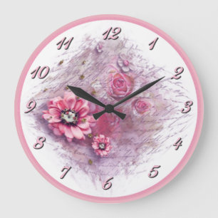 Written In Floral Pink Wall Clock