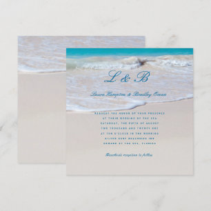 Written in Sand Tropical Beach Wedding Invitation