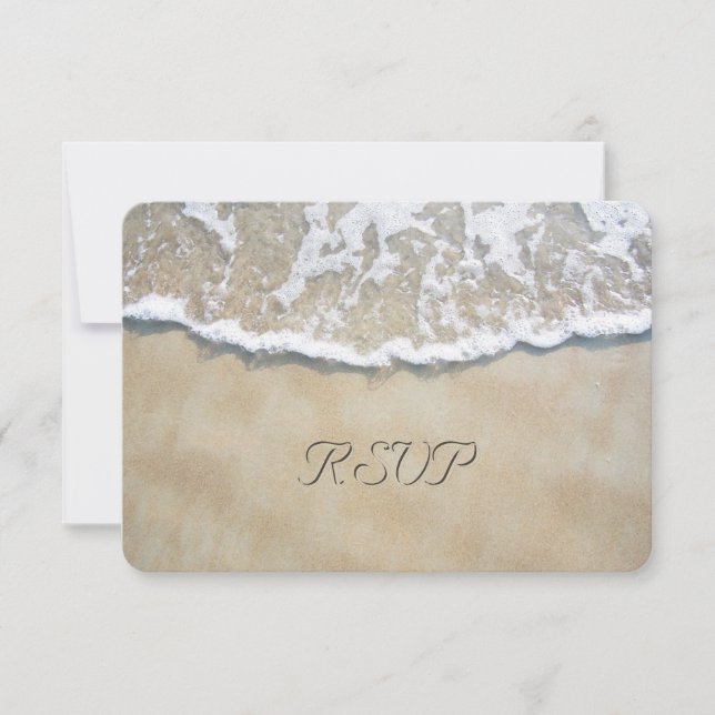 Written in the Sand Beach Wedding RSVP (Front)