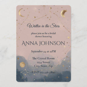 Written in the Stars Boho Celestial Bridal Shower  Invitation
