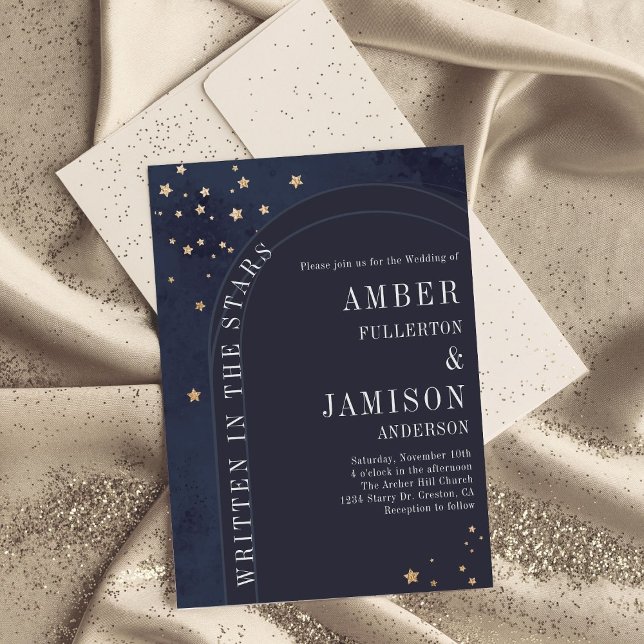 Written in the Stars Celestial Moody Wedding Invitation (Creator Uploaded)