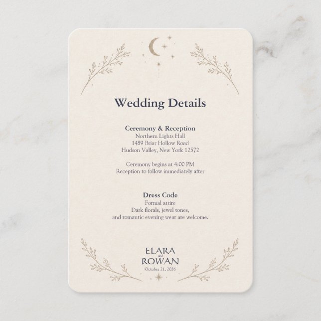 Written in the Stars Celestial Wedding Invitation (Front)