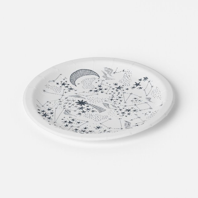 Written in the Stars Constellation Paper Plate (Angled)