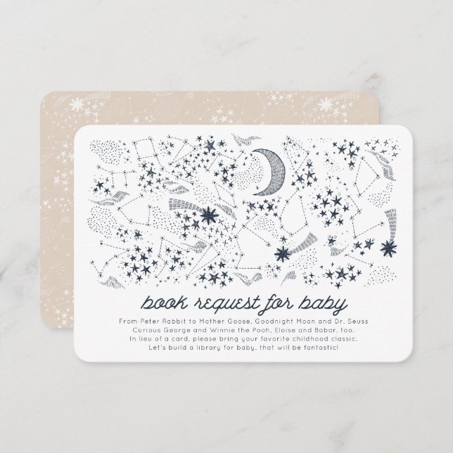 Written in the Stars Couples' Baby Book Request Invitation (Front/Back)