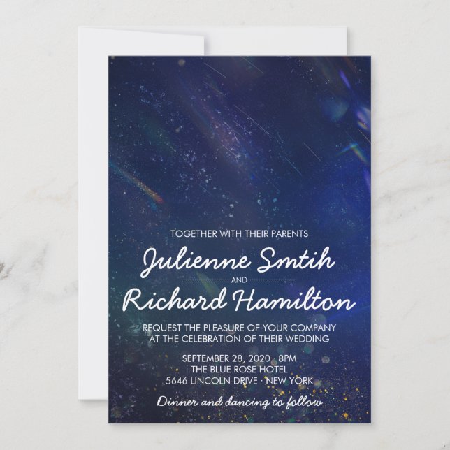 Written in the Stars Galaxy Wedding Invitation (Front)