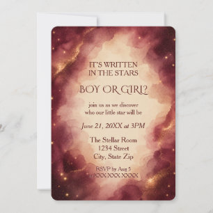Written in the Stars Gender Reveal Invitation
