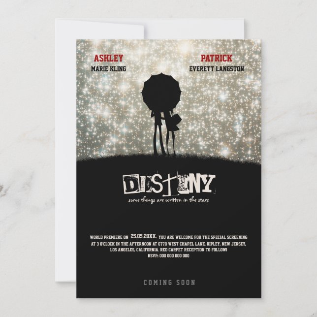 Written in the Stars -Movie Poster- Wedding Invite (Front)