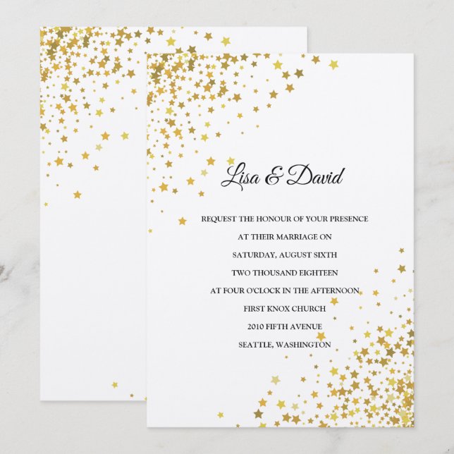 Written In The Stars Wedding Invitation (Front/Back)