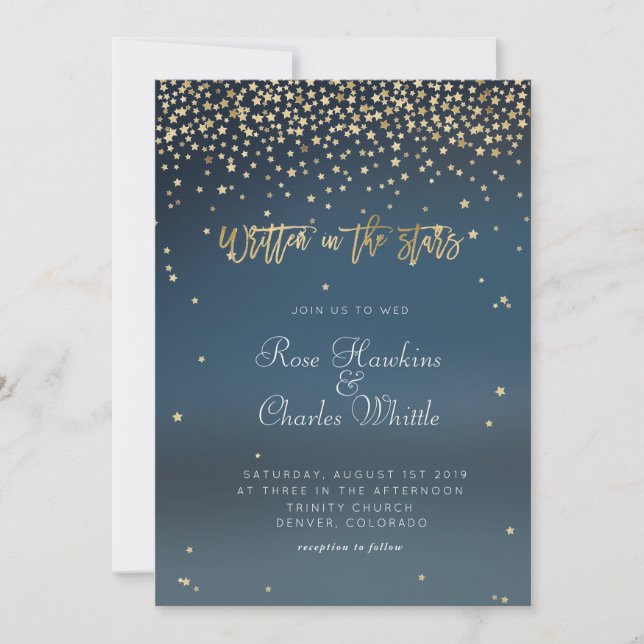 Written in the Stars Wedding Invitation (Front)