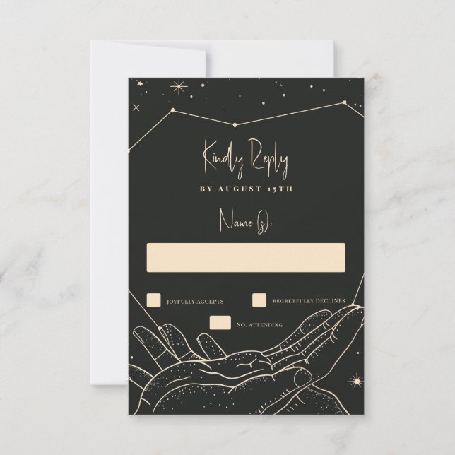Written in the Stars Wedding RSVP (Front)