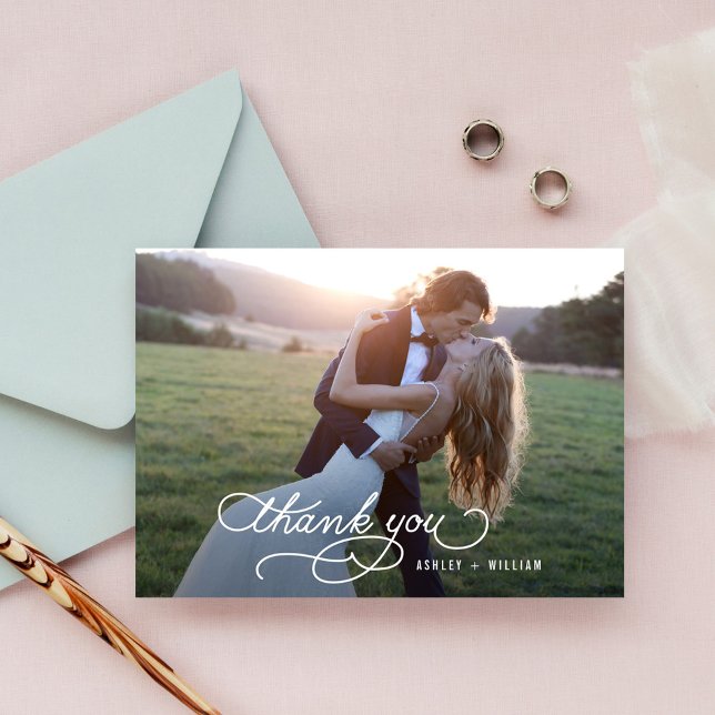 Written Thanks Wedding Thank You Photo Card (Creator Uploaded)