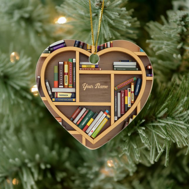 Writter Reader Bookshelf Books Lover Bookworm Ceramic Tree Decoration (Tree)