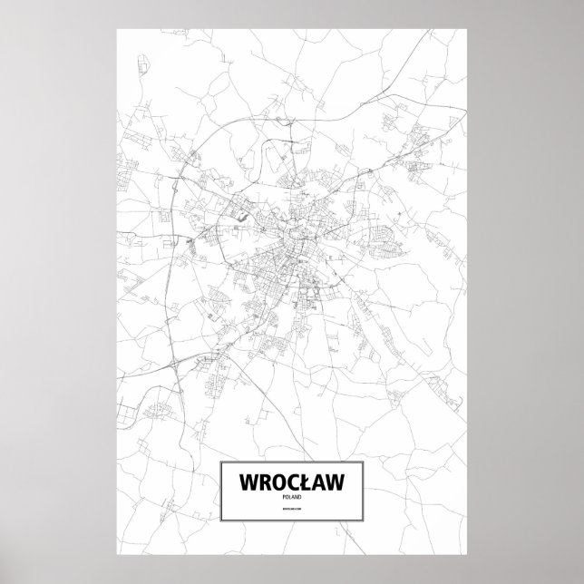 Wrocław, Poland (black on white) Poster (Front)