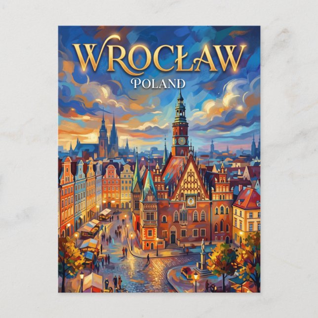 Wrocław Poland Postcard (Front)