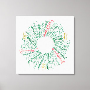 Wrodl Word Wreath Canvas Print