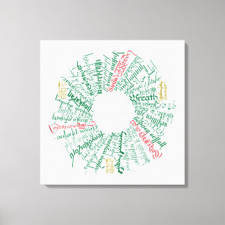 Wrodl Word Wreath Canvas Print