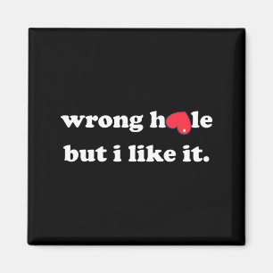 Wrong Hole But I Like It Funny Quote Meme Magnet