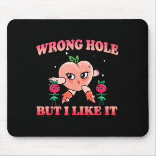 Wrong Hole Peach Naughty Cartoon Retro Adult Humor Mouse Pad
