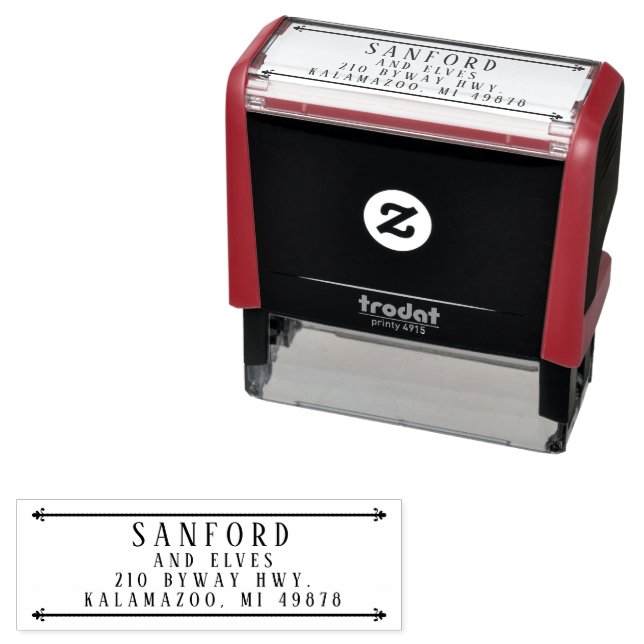 WROUGHT IRON BARS ADDRESS SELF-INKING STAMP (In Situ)