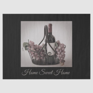 Wrought Iron Basket of Wine & Grapes Tissue Paper