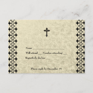 Wrought Iron Celtic Cross rvsp RSVP Card