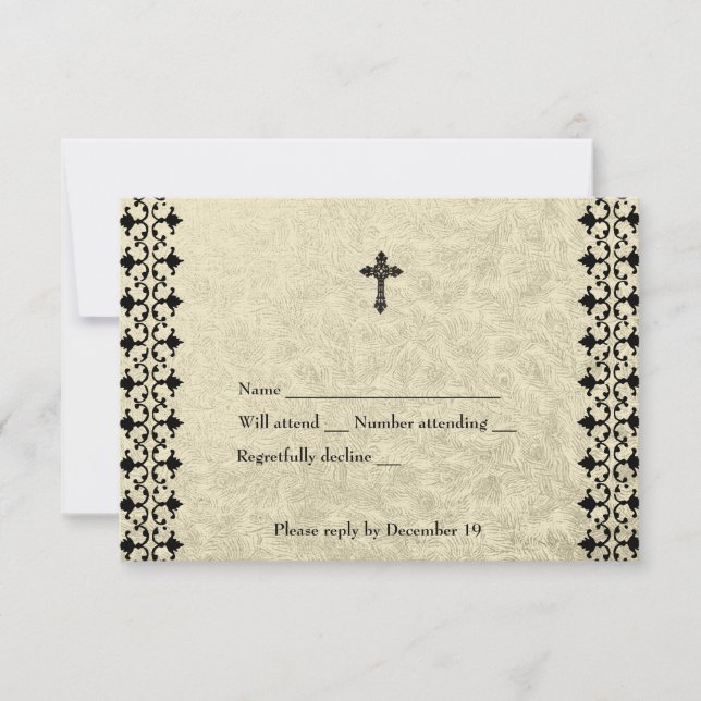 Wrought Iron Celtic Cross rvsp RSVP Card (Front)