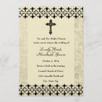 Wrought Iron Celtic Cross Wedding Invitation