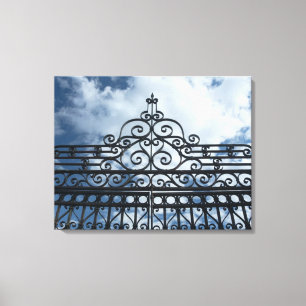 Wrought Iron Gate 3-Panel Canvas Print