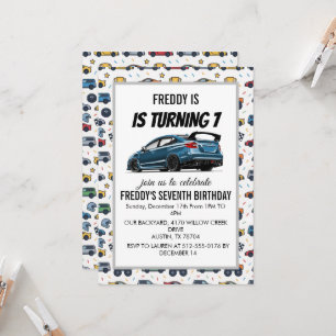 wrx sti S205 Car hand drawn art Invitation