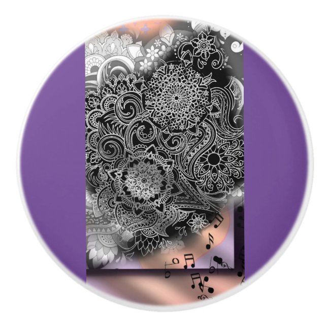 WSSBX 'Cogs on purple' - Custom Ceramic Knob (Front)