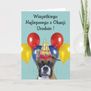 Wszystkiego Najlepszego boxer dog greeting card